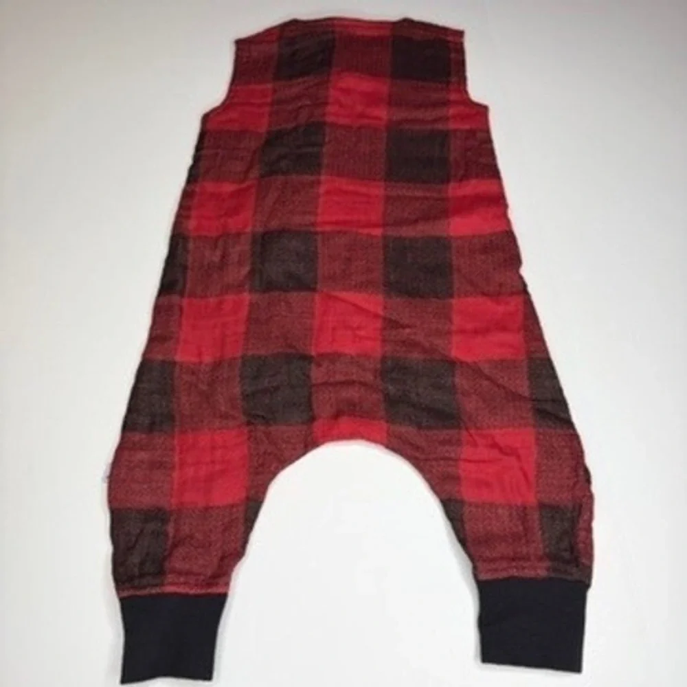Little Unicorn Cotton Muslin Romper‎ Red Plaid Medium NWT